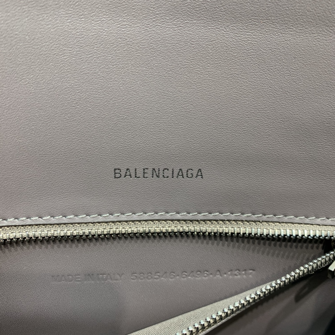 Balenciaga Hourglass XS Handbag Box Calfskin Shoulder Bag Dark Gray